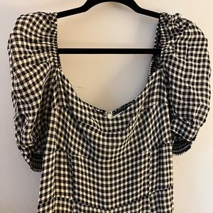 Black and white gingham reformation midi dress size 10